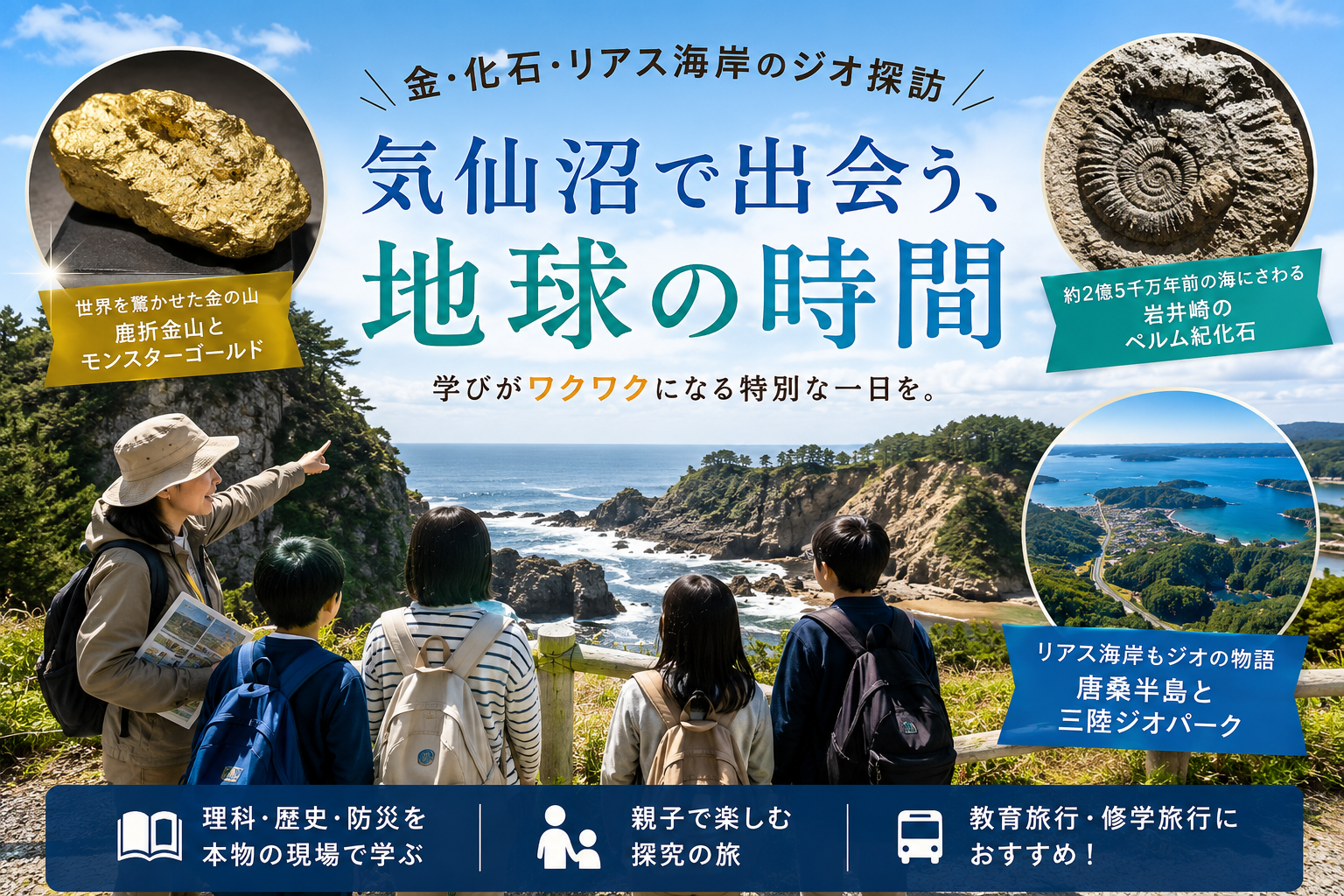 子どもを連れて行きたい気仙沼ジオ|金・化石・大地で探究心を育てる学び旅